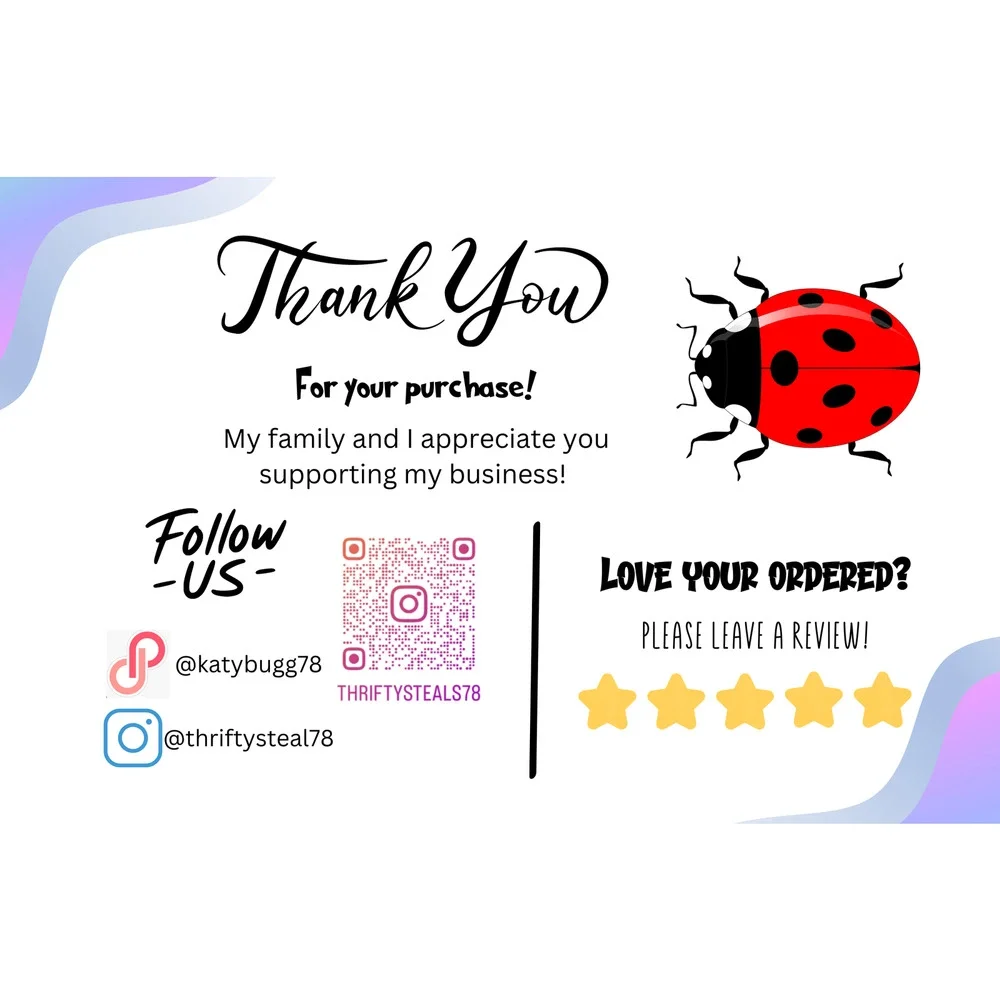 Custom Made Thank You Cards 50 Count
